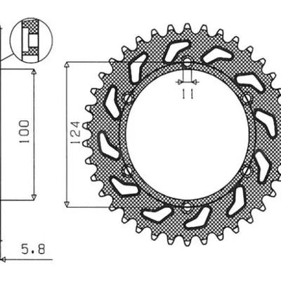 SUNSTAR Zębatka tylna stalowa DUCATI 750SS 91-98 / 900 92-98  [37]