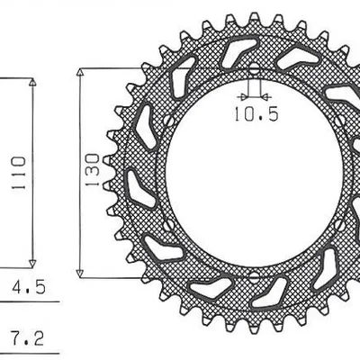 SUNSTAR Zębatka tylna stalowa YAMAHA R6 06-15 / MT-09 14-15 Tenere /WORLD RAID 700 19-23 / SUZUKI GSXR 750 11-15 [48]