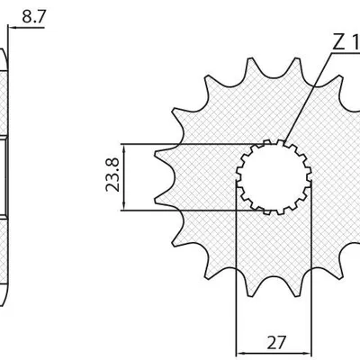 SUNSTAR Zębatka przednia stalowa SUZUKI GSXR 1300 09-13 [18]