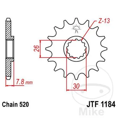 Zębatka przednia JT JTF1184.18 (18Z)