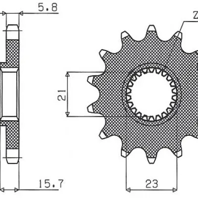 SUNSTAR Zębatka przednia stalowa YAMAHA XT 600 87-90 / XT 600E 97-03 / XTZ 660 91-98 / TT 600 93-02 [15]