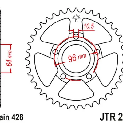 JT Zębatka tylna stalowa [50 zębów] HONDA XL 125 R 82-87