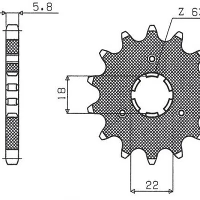 SUNSTAR Zębatka przednia stalowa KAWASAKI KX 125 94-07 [13]