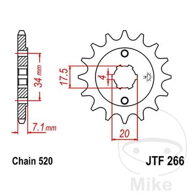 Zębatka przednia JT JTF266.14 (14Z)