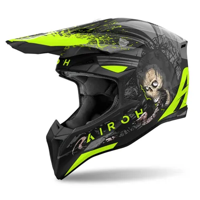 Kask cross Airoh Wraaap Darkness szary,żółty,czarny / matowy