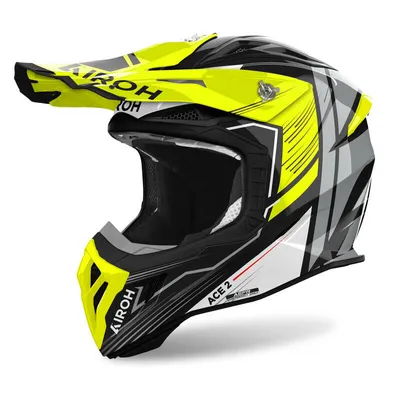 Kask cross Airoh Aviator Ace 2 Engine czarny,żółty,szary / połysk