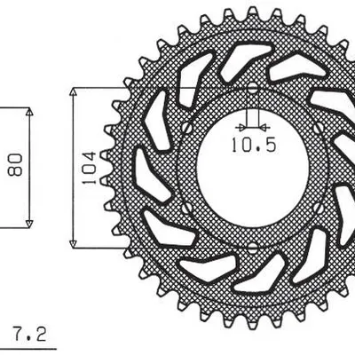 SUNSTAR Zębatka tylna stalowa KAWASAKI ZX 9R 02-03 / ZX 10 08-14 / Z1000 SX 11-15  [41]