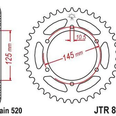 Zębatka tylna stalowa JT JTR855.47 ilość zębów 47Z