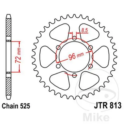 Zębatka tylna stalowa JT JTR813.40 ilość zębów 40Z