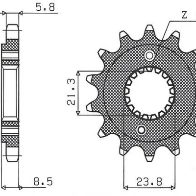 SUNSTAR Zębatka przednia stalowa HONDA XR 400 96-05 / TRX 400 [15]