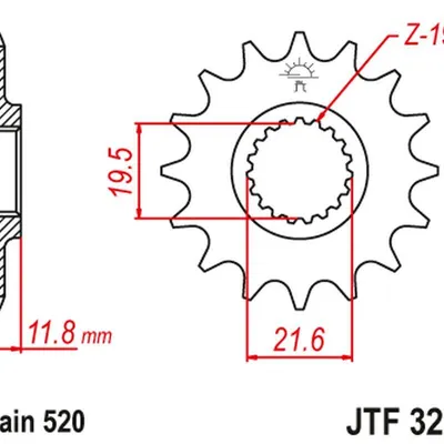 JT Zębatka przednia [11 zębów] POLARIS 250/300/350/400/425 89-99