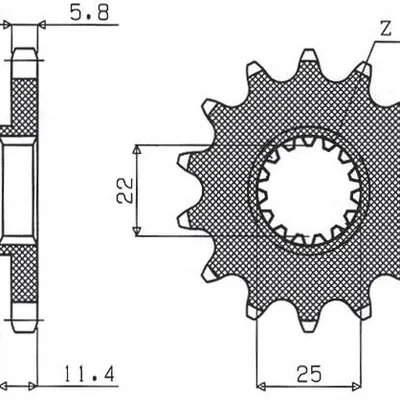 SUNSTAR Zębatka przednia stalowa KTM LC4 400/600/620/640/690 [17]