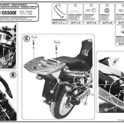 KAPPA stelaż kufra centralnego Suzuki GS 500 E (01-07), GS 500 F (04)