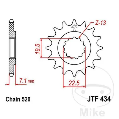 Zębatka przednia JT JTF434.14 (14Z)