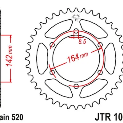 JT Zębatka tylna stalowa [46 zębów] HYOSUNG GT 250 04-15