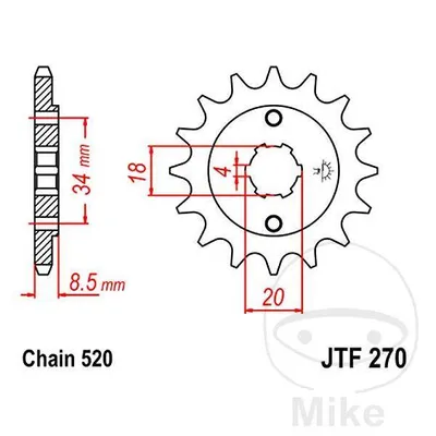 Zębatka przednia JT JTF270.12 (12Z)