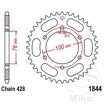 Zębatka tylna stalowa JT JTR1844.48 ilość zębów 48Z