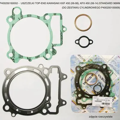 Uszczelki Top-End Kawasaki KXF 450 '06-'08, KFX 450 '08-'14 STANDARD 96MM pasuje do cylindra Athena P400250100009 Athena