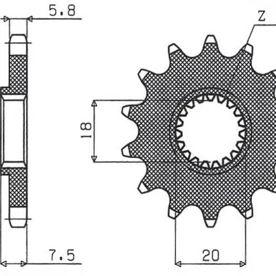 SUNSTAR Zębatka przednia stalowa HONDA CR 125 87-03 [13]