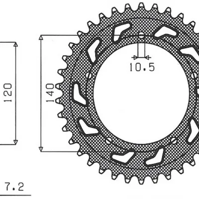 SUNSTAR Zębatka tylna stalowa SUZUKI GSR 600 05-10  [50]