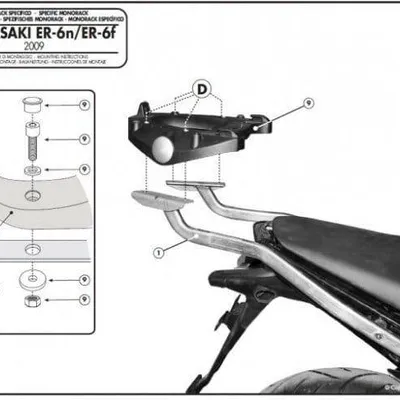 KAPPA stelaż kufra centralnego KAWASAKI ER-6N / ER-6F 650 (09-11)