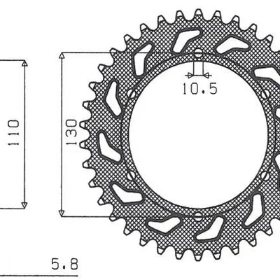 SUNSTAR Zębatka tylna stalowa KAWASAKI ER5 97-06 [42]