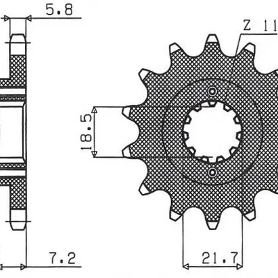 SUNSTAR Zębatka przednia stalowa HONDA CBF 250 / XR 250R [13]