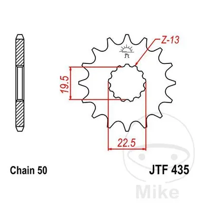 Zębatka przednia JT JTF435.15 (15Z)