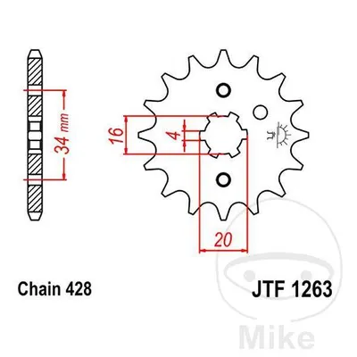 Zębatka przednia JT JTF1263.17 (17Z)