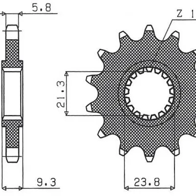 SUNSTAR Zębatka przednia stalowa HONDA CR 250 88-07 / CRF 450 02-18 / CRF 250R 22-23 / TRX 450/700 [13]