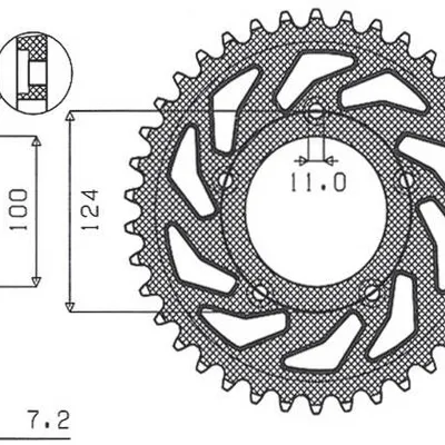 SUNSTAR Zębatka tylna stalowa DUCATI 749 03-06  [38]