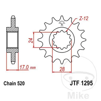 Zębatka przednia JT JTF1295.14 (14Z)