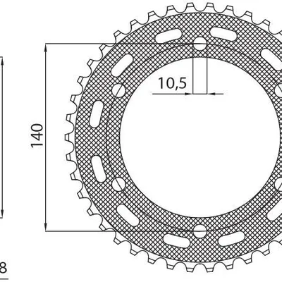 SUNSTAR Zębatka tylna stalowa KAWASAKI KLR 250 84-05  [42]