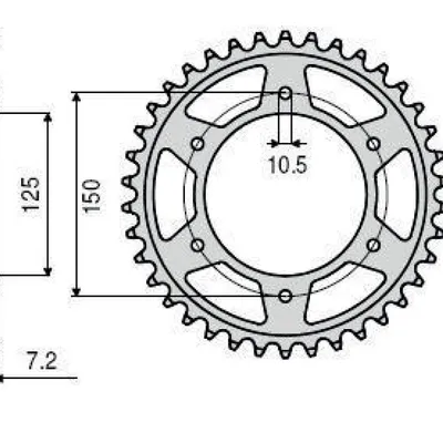 SUNSTAR Zębatka tylna stalowa KTM 950/990/1190 ADVENTURE / R LC8 03-16  [44]