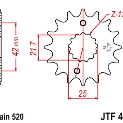 JT Zębatka przednia [14 zębów] SUZUKI GSX 400 F 81-86 / RG 250 GAMMA 83-88