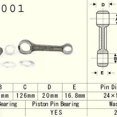 Vesrah Korbowód HONDA CR 250 84-01 GAS GAS NEW EC 250/300 18-19