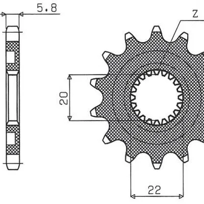 SUNSTAR Zębatka przednia stalowa YAMAHA YZF 250 01-17 / WRF 250 01-17 [13]