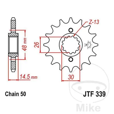 Zębatka przednia JT JTF339.15 (15Z)