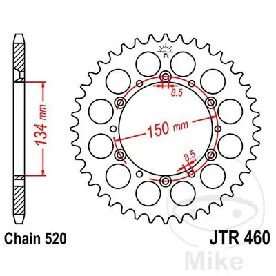 Zębatka tylna stalowa JT JTR460.43 ilość zębów 43Z