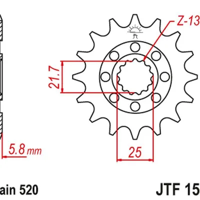 JT Zębatka przednia [13 zębów] KAWASAKI KXF 450 06-20 KLX 450 08-20