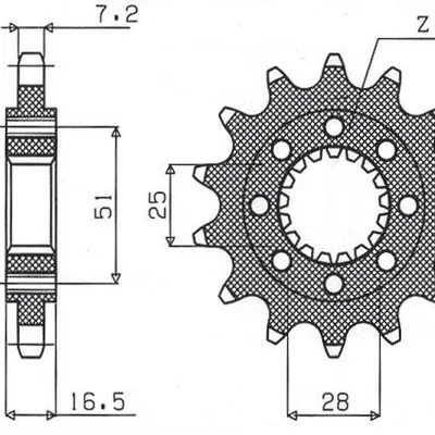 SUNSTAR Zębatka przednia stalowa KTM 950/990/1190 06-13 [17]