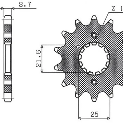 SUNSTAR Zębatka przednia stalowa SUZUKI GSF BANDIT 600/650/1200/1250 / GSXR750 88-06 [14]