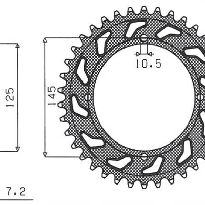 SUNSTAR Zębatka tylna stalowa YAMAHA XVS 125 DRAG STAR 00-05  [59]