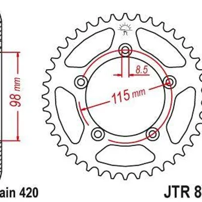 JT JTR894.48 Zębatka napędowa TYŁ 48 zębów KTM SX 65 12-15