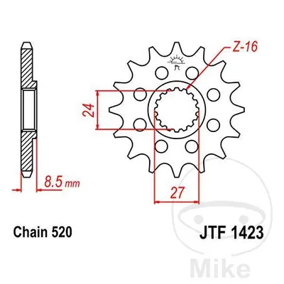 Zębatka przednia JT JTF1423.15 (15Z)