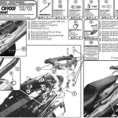 KAPPA stelaż kufra centralnego Honda CB 900 HORNET (02-07)