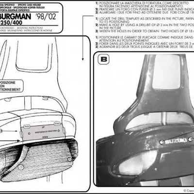 KAPPA stelaż kufra centralnego Suzuki BURGMAN 250/400 (98-02) z płytą monokey