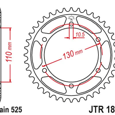 JT Zębatka tylna stalowa [42 zębów] YAMAHA YZF-R7 22-23 / MT-10 22-23