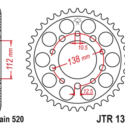 JT Zębatka tylna stalowa [43 zębów] HONDA CBR 600 91-98 / CBR 600 11-14 / CBR 900 RR FIREBLADE 93-98