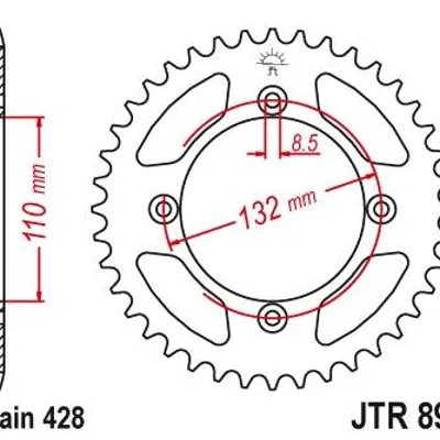 JT Zębatka tylna stalowa [49 zębów] KTM SX 85 04-18 / 105 XC 07-11 kolor czarny